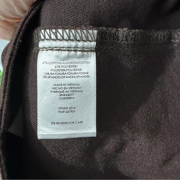 Cabi Utility Jogger Pants Size 10 Brown Zip Hem Pockets Stretch Style 4514 - Picture 9 of 10